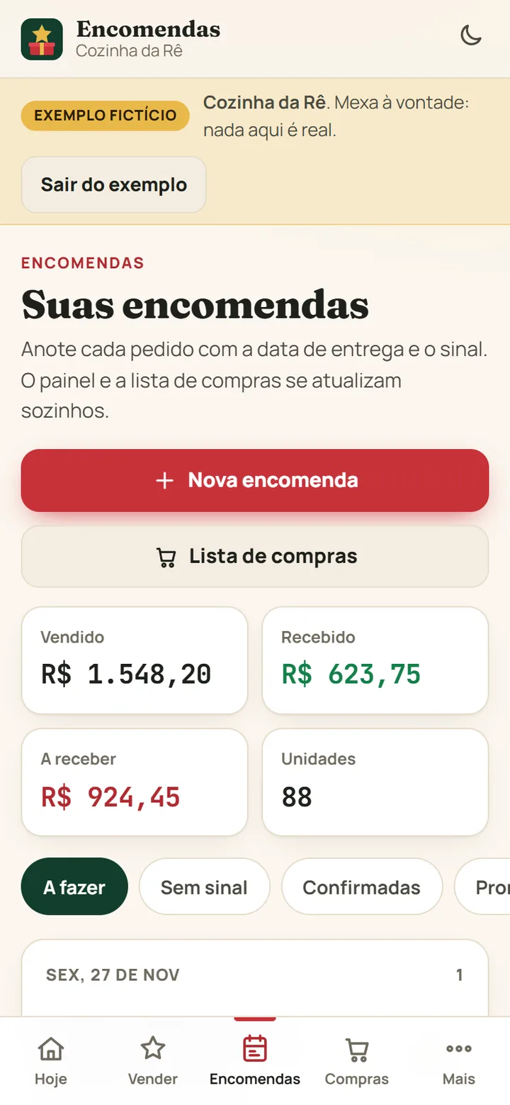 Tela Encomendas