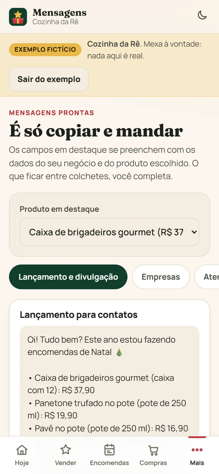Tela Mensagens